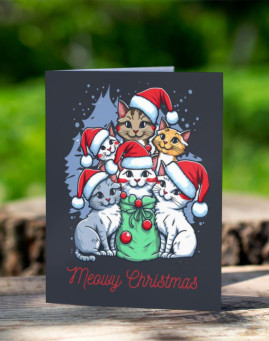 Meowy Christmas cestitka