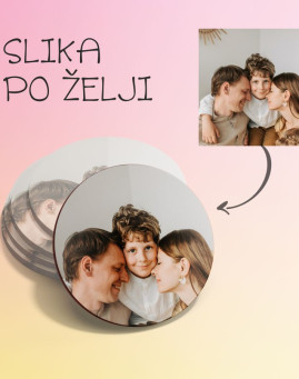 Okrugli podmetac sa slikom po zelji