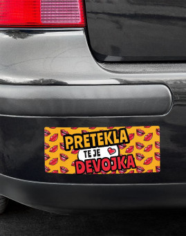 pretekla te je devojka auto nalepnica stiker
