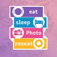 Eat sleep photo repeat stiker za laptop