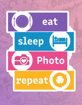 Eat sleep photo repeat stiker za laptop