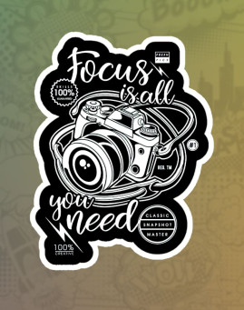 Focus is all you need stiker za laptop