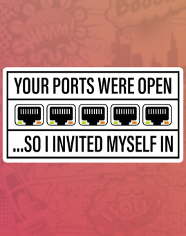 Open ports stiker za laptop