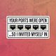 Open ports stiker za laptop