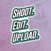Shoot edit upload stiker za laptop