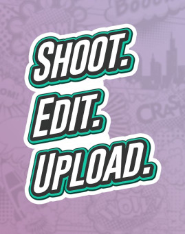 Shoot edit upload stiker za laptop