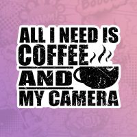 coffee and camera stiker za laptop