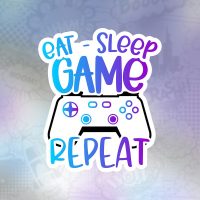 eat sleep game repeat Stiker