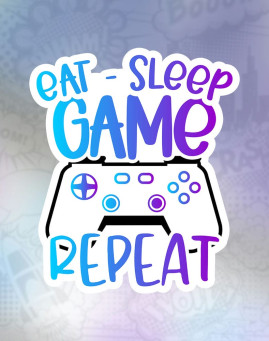 eat sleep game repeat Stiker