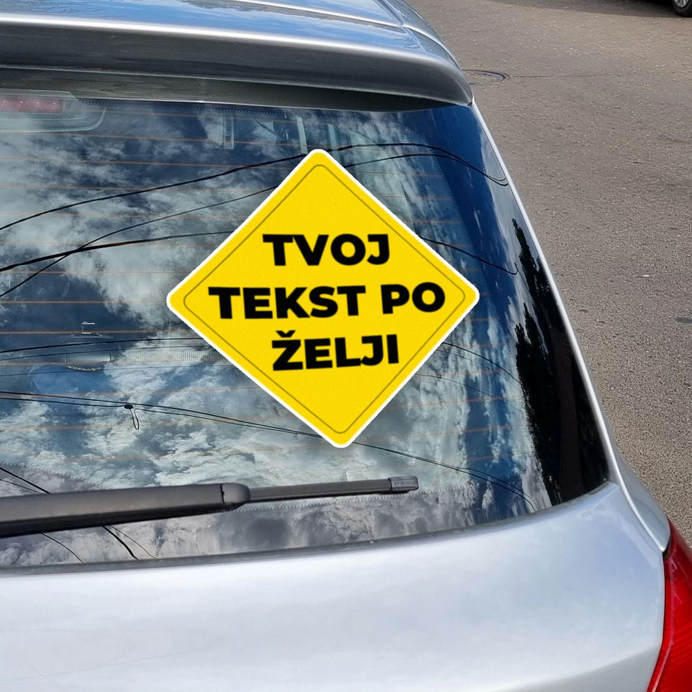 Cetvrtasti auto stiker sa tekstom po zelji Cetvrtasti auto stiker sa tekstom po zelji
