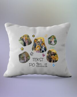 Blob slika personalizovan jastuk sa slikama i tekstom