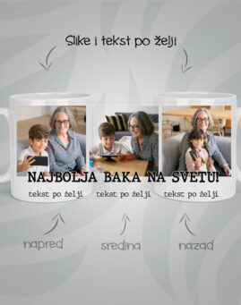Najbolja baka personalizovana šolja sa slikom i tekstom
