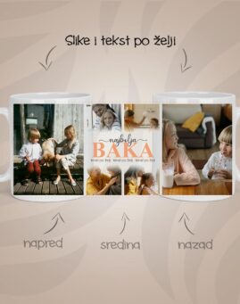 Najbolja baka slike personalizovana šolja sa slikom i tekstom