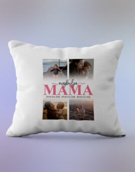Najbolja mama n personalizovan jastuk sa slikama i tekstom