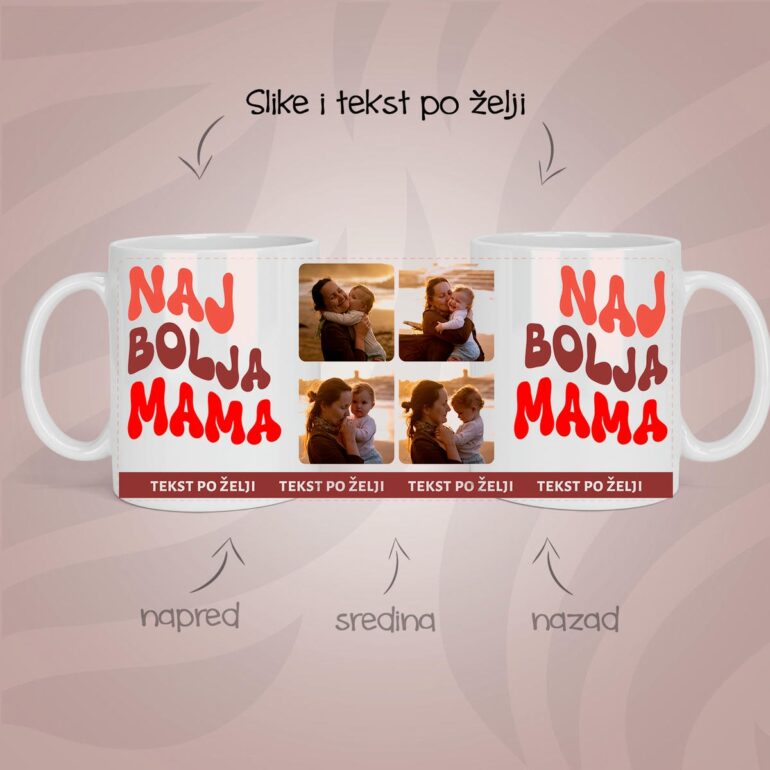 Najbolja mama personalizovana šolja sa slikom i tekstom