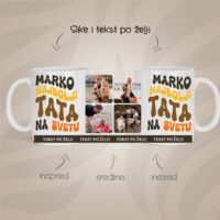 Najbolji tata ime personalizovana šolja sa slikom i tekstom