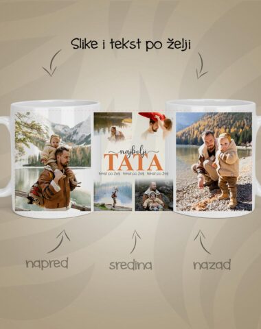 Najbolji tata slike personalizovana šolja sa slikom i tekstom