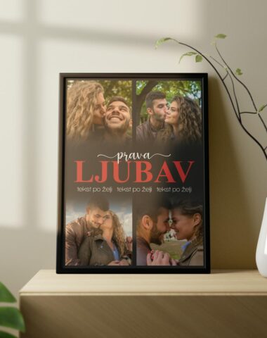 Prava ljubav dark personalizovan poster sa fotografijama