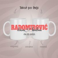 Prezime i imena personalizovana šolja sa slikom i tekstom